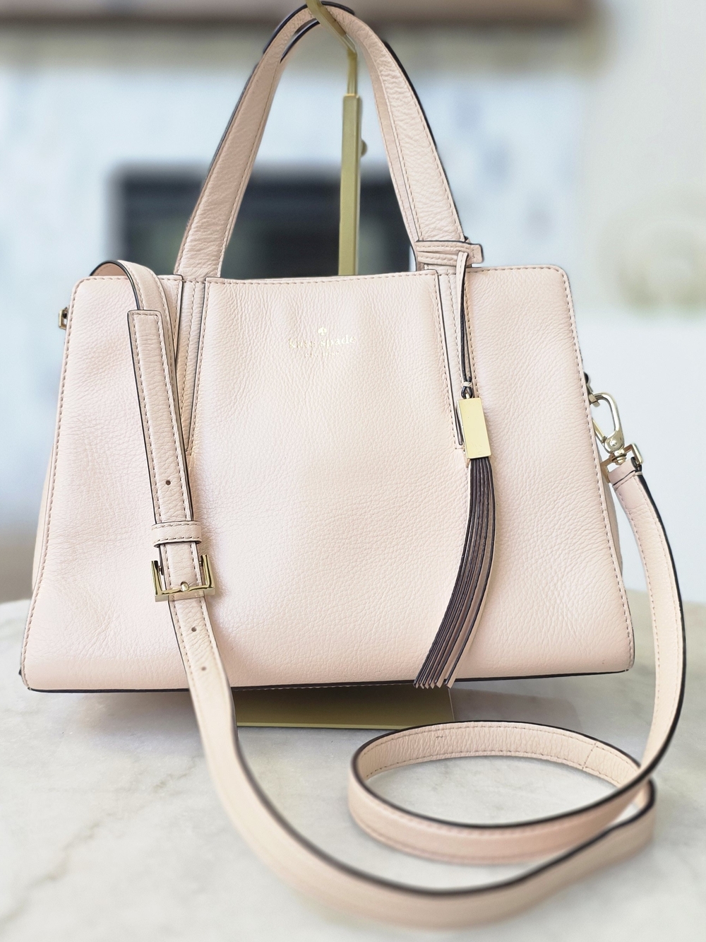Kate Spade Grey Street Dominique Satchel Blush Pink Leather